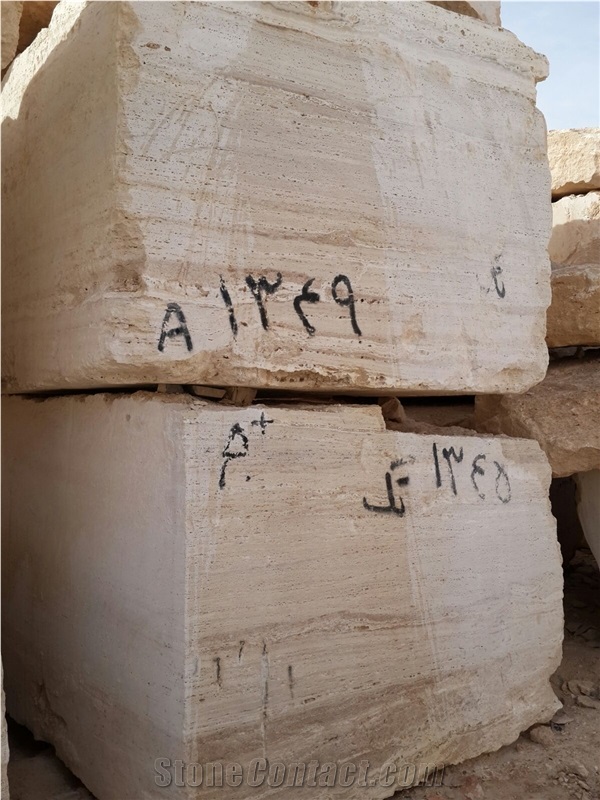 White Travertine Blocks