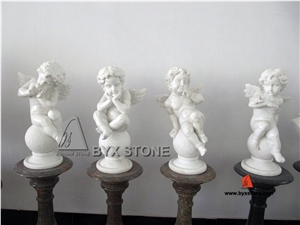 China White Marble Sculpture with Playing Musical Instruments