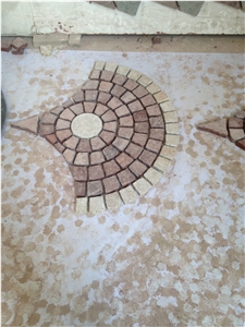 China Granite Cube Stone Mesh Pavers( Fan-Shaped Paver Stone on Net)