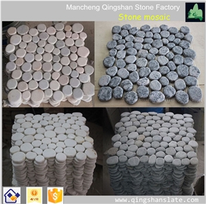 Big Sesame Black Granite Mosaic, Natural Stone Mosaic, Pebble Mosaic