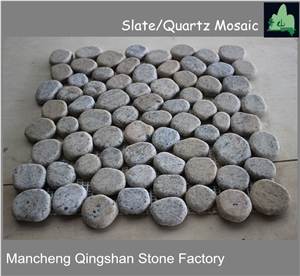 Big Sesame Black Granite Mosaic, Natural Stone Mosaic, Pebble Mosaic