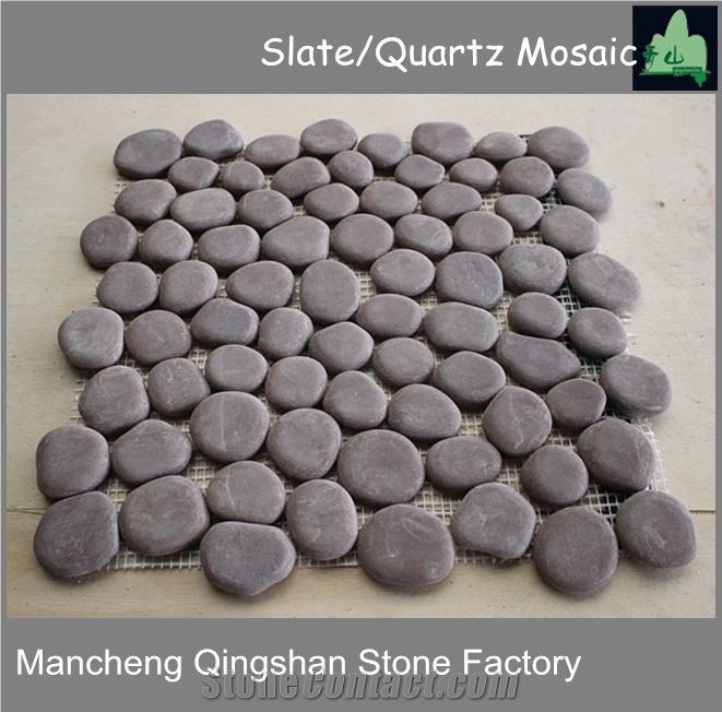 Big Sesame Black Granite Mosaic, Natural Stone Mosaic, Pebble Mosaic