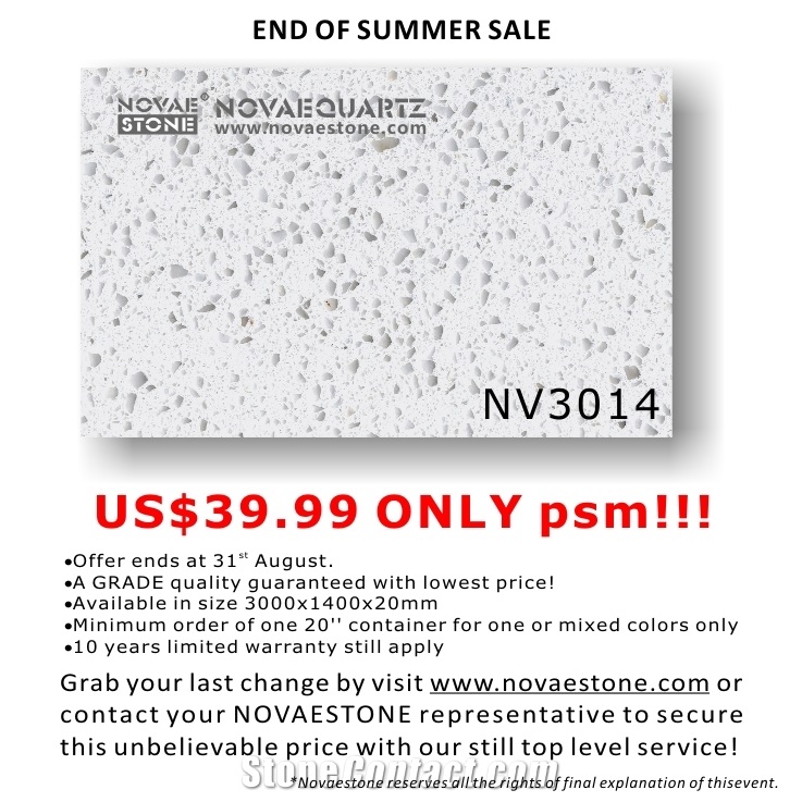 On Sale White Quartz Stone Slab-Nv3014