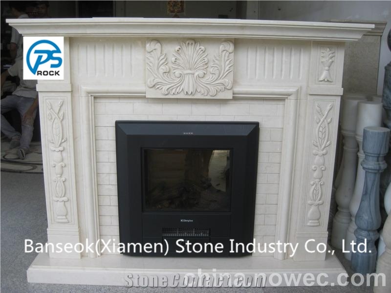 Fireplace,White Granite Fireplace
