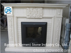 Fireplace,White Granite Fireplace