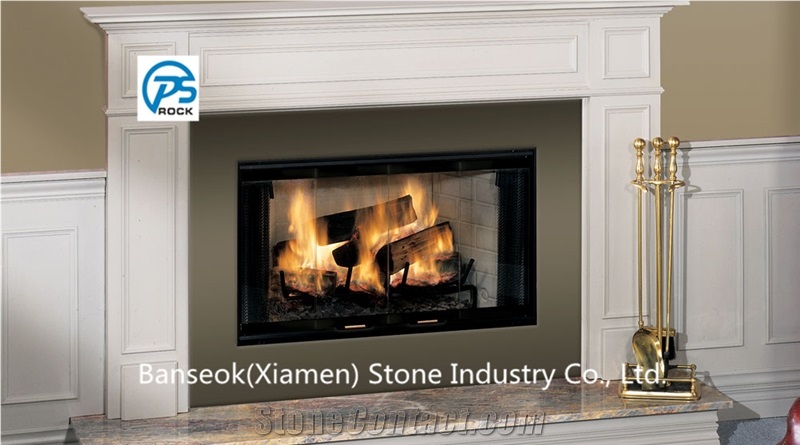 Fireplace,White Granite Fireplace
