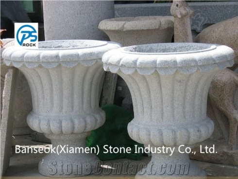 Yellow Granite Flower Pot, Outdoor Pot/ Planter