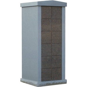 A 12 Niche China G633 Grey Granite Vertical Columbarium Unit