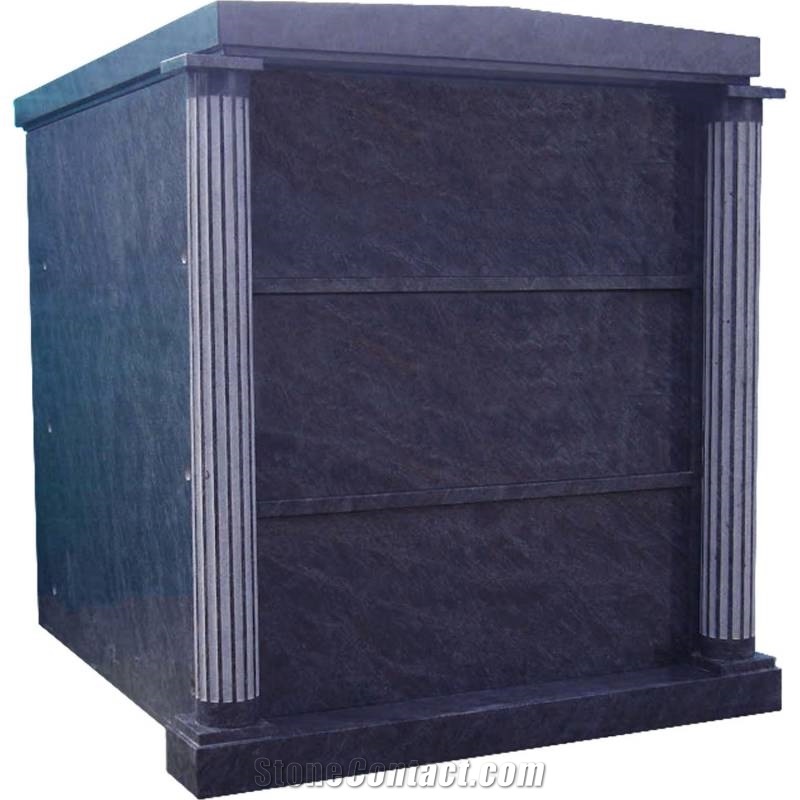 Bahama Blue Granite 3 Level Private Family Mausoleum