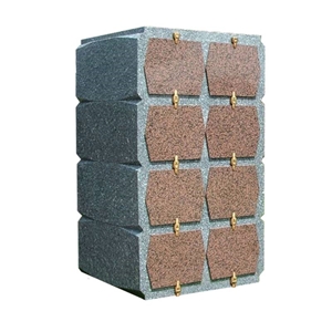 China G603 Grey Granite Vertical 8-Niche Columbarium Unit with a Modern Style Design