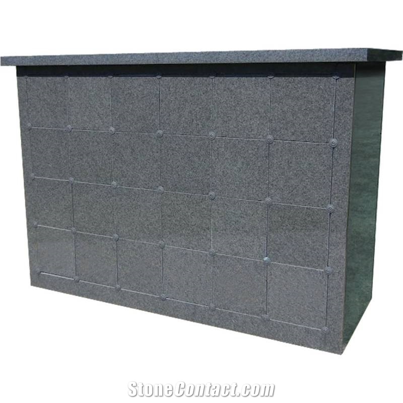 China G654 Black Granite 24 Niche Columbarium Unit in Cemetery