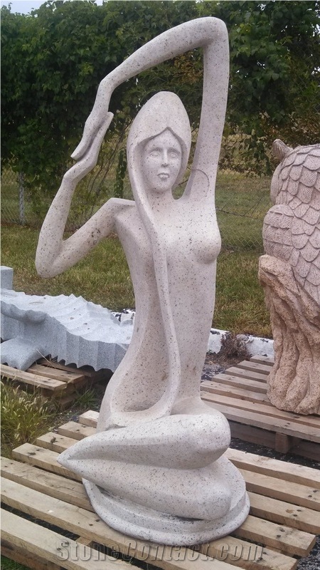 China G681 Pink Granite Abstract Lady Sculptures Stone Landscape Female Statues