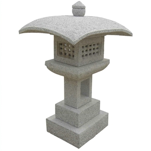 China G682 Yellow Granite Beautiful Carved Garden Lanterns