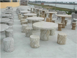 China G682 Yellow Granite Round Table Sets