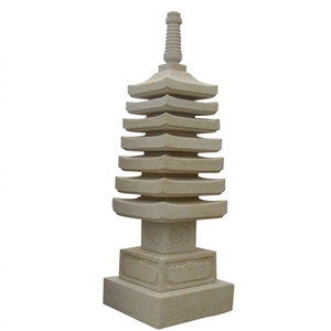 China G682 Yellow Granite Tower Shape Design Garden Lamps