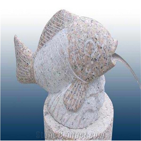 Fish Shape Carved Granite Fountains,G682 Granite Garden Fountains