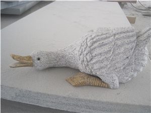 G603 Granite Garden Animal Sculpture Granite Stone Duck Handcarved Carvings