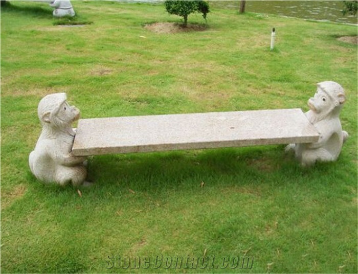 G603 Granite Monkey Shape Long Stone Garden Bench