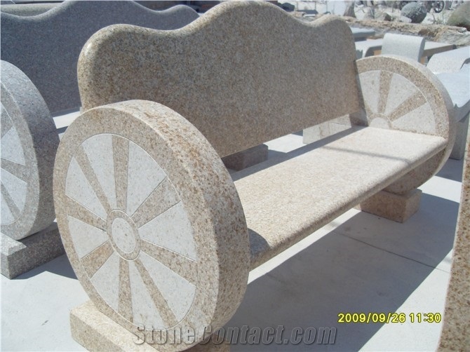 G682 Granite Stone Benches with Backrest