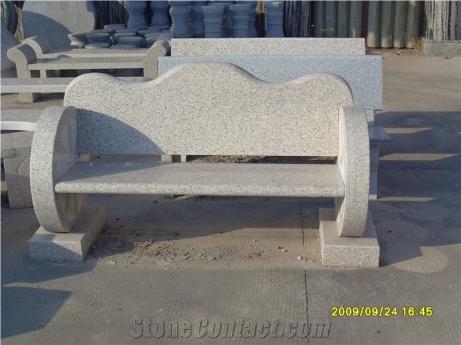 G682 Granite Stone Benches with Backrest