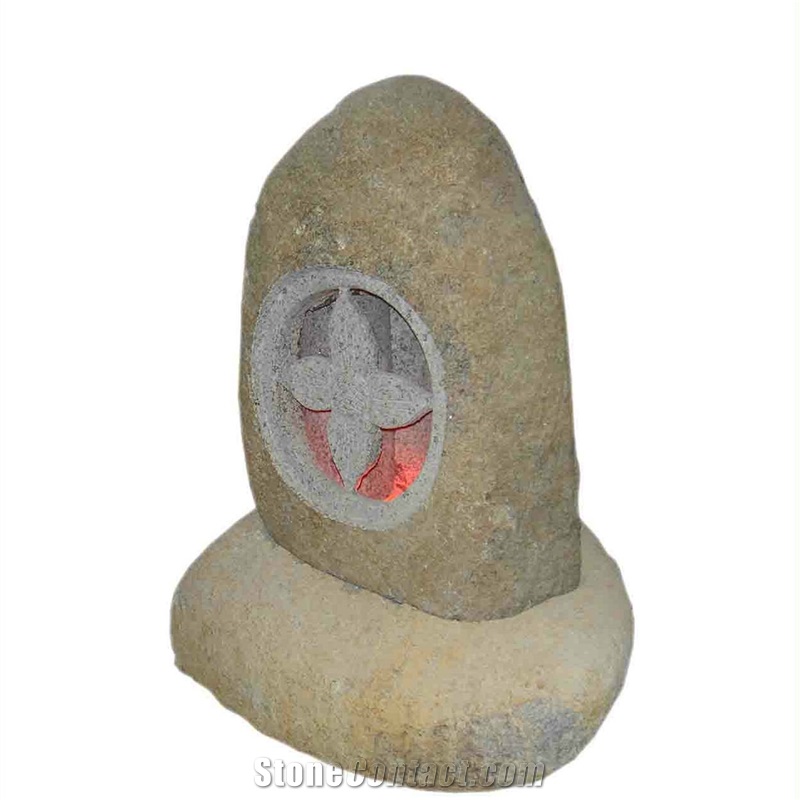 G682 Rust Stone Granite Lanterns for Outdoor Decoration