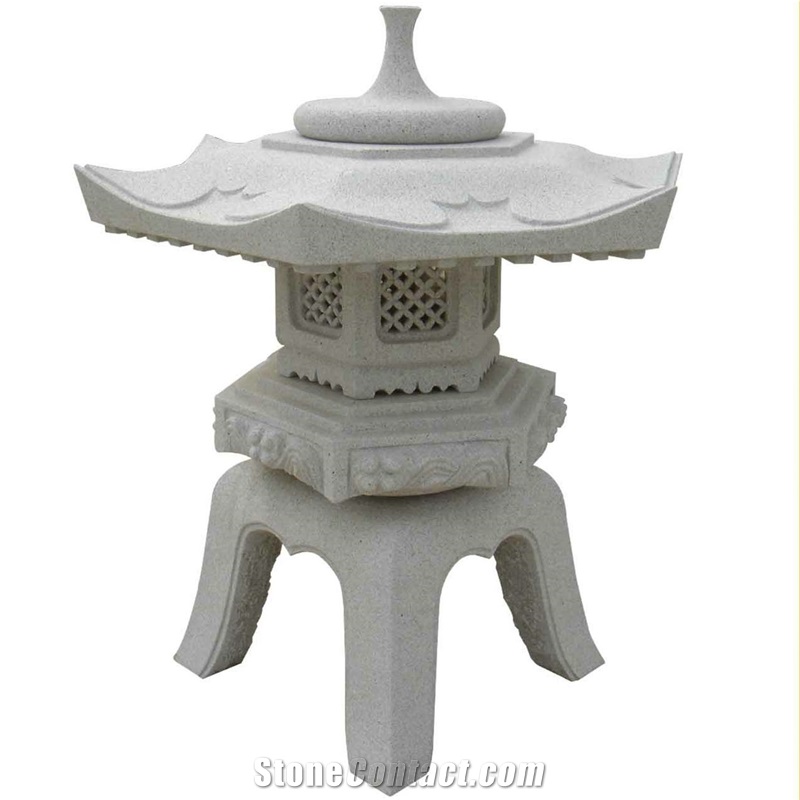 Granite Beautiful Design Lantern for Temple Decoration