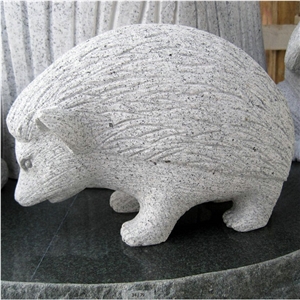 Granite Garden Animal Carvings Stone Park Hedgehog Sculptures, G633 Grey Granite Sculpture & Statue