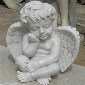 Guangxi White Marble Sculpture Handcarved Cherub Angel Sculptures Angel Child Statues Guangxi White Marble Sculpture Handcarved Cherub Angel Sculptures Angel Child Statues