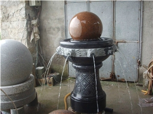 High Quality Indian Red Granite Fortune Fountains Floating Ball Fountains