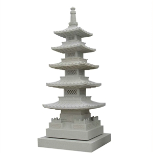 Natural Stone Tower Shape Carving Lamps, G633 Grey Granite Lamps