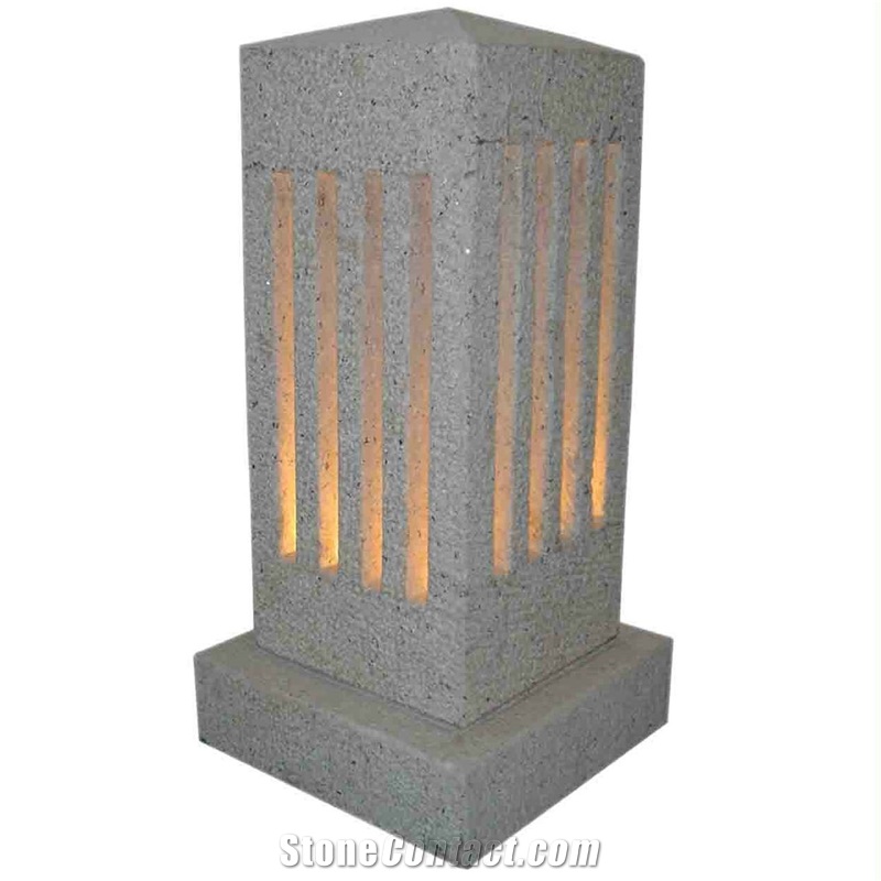 Traditional Design Natural Stone Granite Lanterns, G633 Grey Granite Lanterns
