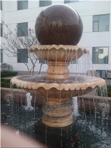 Western Design Floating Ball Garden Exterior Fountains, Finland Dragon Red Granite Exterior Fountains