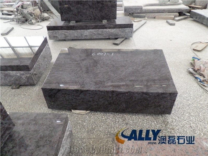 Bahama Blue Granite Slant Marker,Slant Headstones,Grave Markers,Slant Gravestone,Slant Grave Stone,Slant Monuments