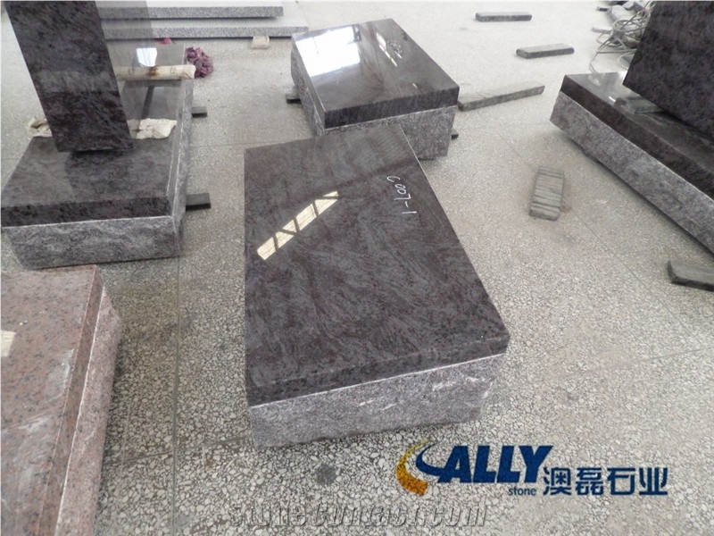 Bahama Blue Granite Slant Marker,Slant Headstones,Grave Markers,Slant Gravestone,Slant Grave Stone,Slant Monuments