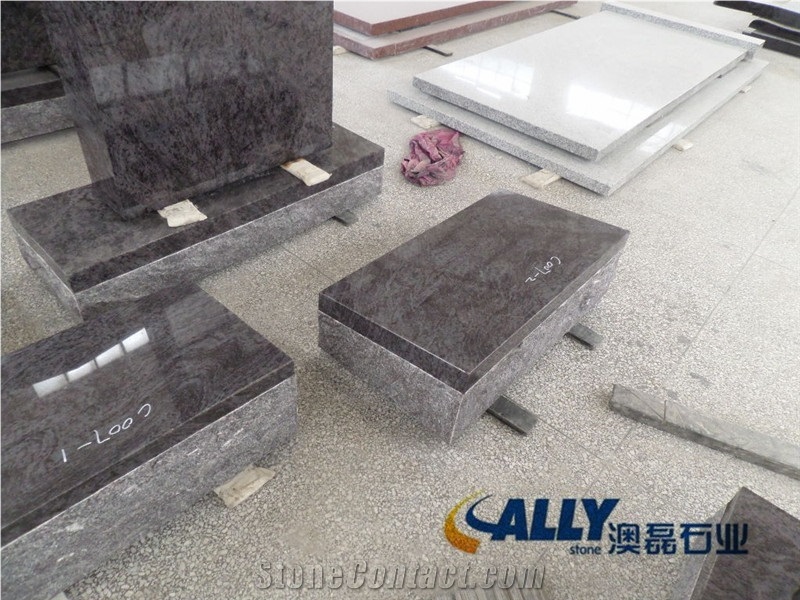Bahama Blue Granite Slant Marker,Slant Headstones,Grave Markers,Slant Gravestone,Slant Grave Stone,Slant Monuments