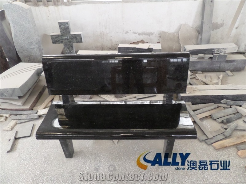 Black Galaxy Granite Bench, Black Galaxy Granite Park Bench, Black Galaxy Granite Memorial, Black Galaxy Monument