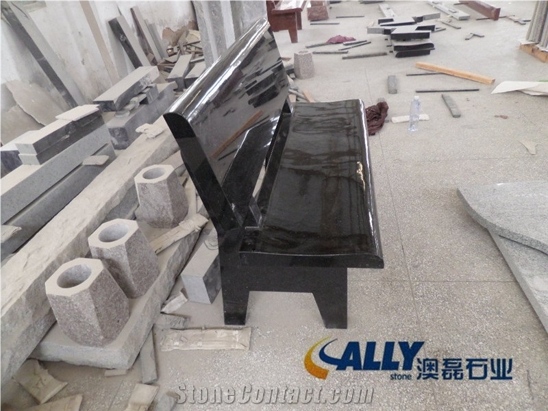 Black Galaxy Granite Bench, Black Galaxy Granite Park Bench, Black Galaxy Granite Memorial, Black Galaxy Monument