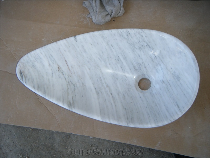Carrara White Marble Basin