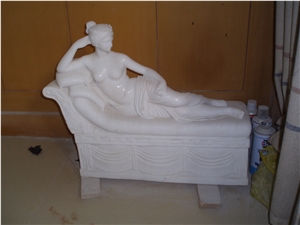 China Beige Marble Figure Statues,Western Human Sculpture,Woman Stone,Scuplture