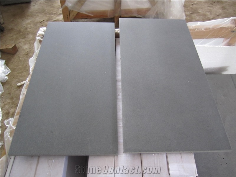 China Blue Basalt Tiles & Slabs, Andesite Blue Stone Honed Tiles for Floor / Wall Decoration