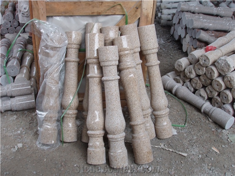 China G681 Pink Granite Balustrade & Railing, Granite Staircase Rails, Handrail, Baluster