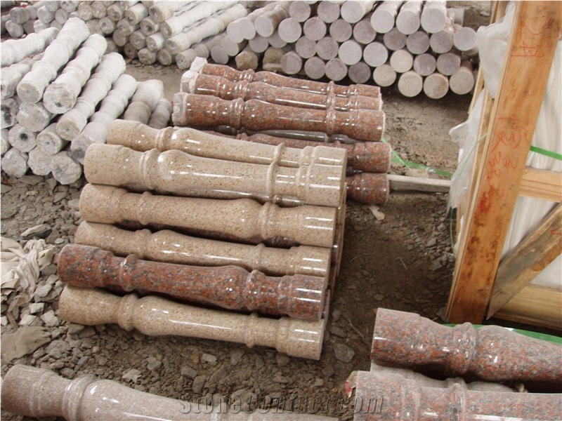 China G681 Pink Granite Balustrade & Railing, Granite Staircase Rails, Handrail, Baluster