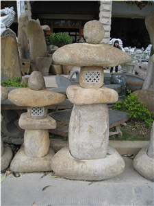 China Yellow Granite Lamps,Japanese Style Garden Lantern Export to Europe China Yellow Granite Lamps,Japanese Style Garden Lantern Export to Europe