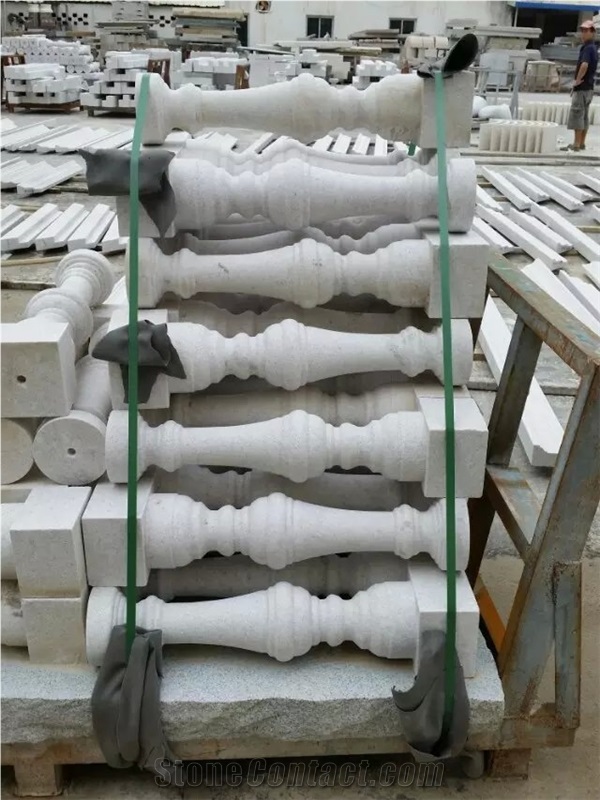 Chinese G339 Pearl White Granite Flamed Baluster,Handrail,Baluster,Railings