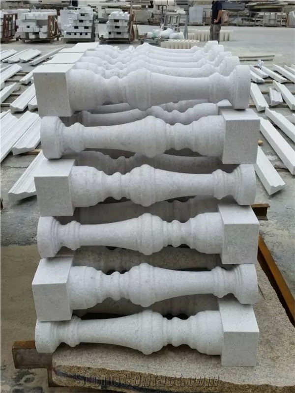 Chinese G339 Pearl White Granite Flamed Baluster,Handrail,Baluster,Railings