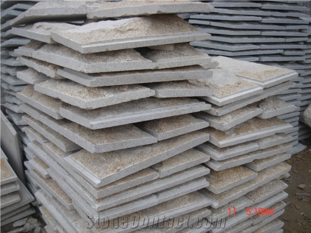 Chinese G682 Yellow Granite Mushroom Wall Cladding Stone