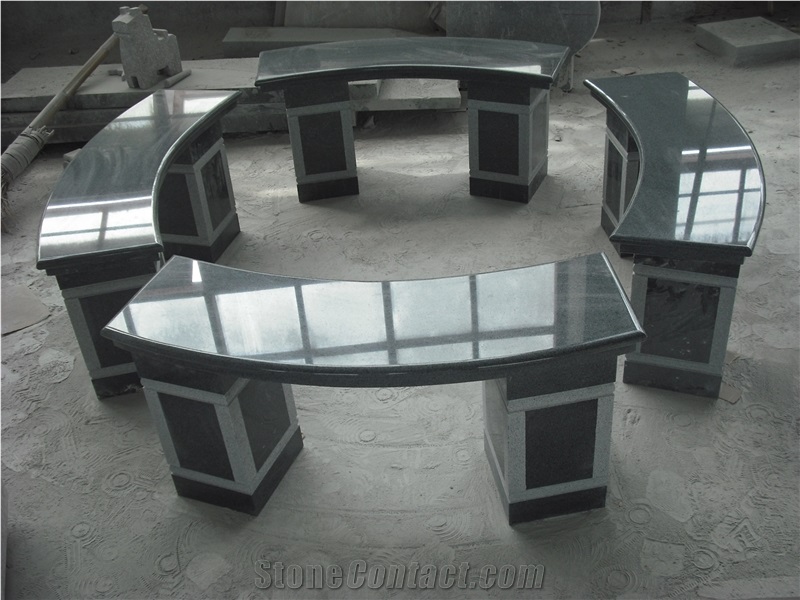 Chinese Pardark G654 Granite Polished Garden Bench and Table Sets