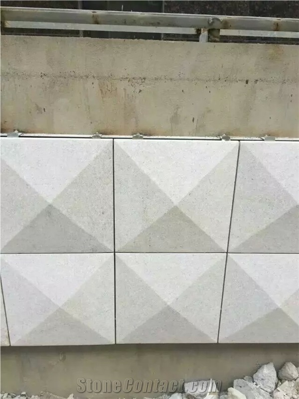 G339 Chinese Pearl White Granite Wall Stone in Flamed
