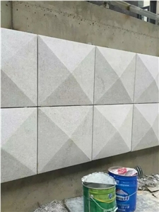 G339 Chinese Pearl White Granite Wall Stone in Flamed