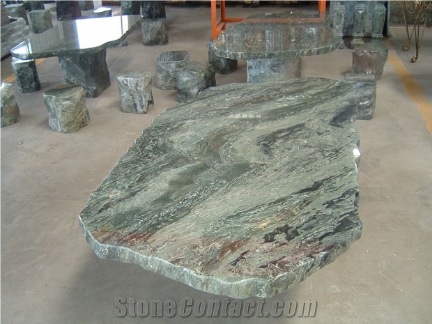 G603 Grey Granite Garden Table and Bench